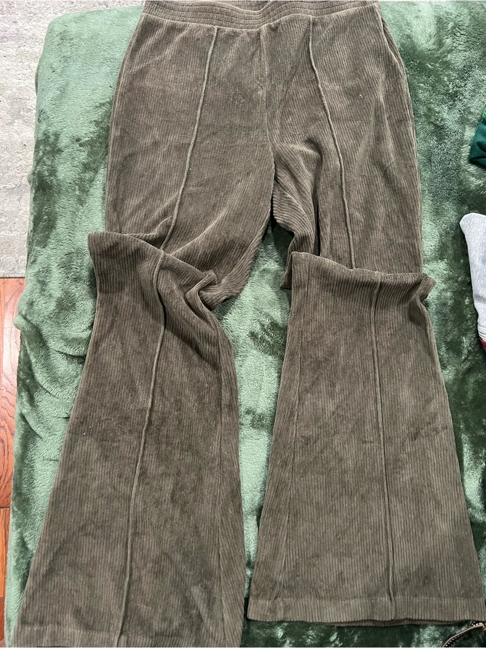 aerie Olive Green Corduroy Boot Cut Pants